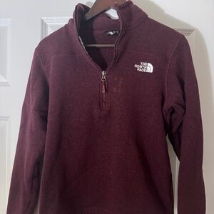 Red The North Face 1/4 Zip Fleece